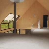 Duurzame vrijstaande particuliere zelfbouw gezinswoning (interieur bovenverdieping studio) - Blackhouse | Eustace Architectuur